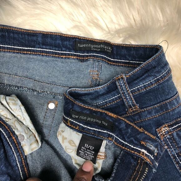 Twenty one black low rise jeggings flex denim sz 11/12 - Picture 3 of 7